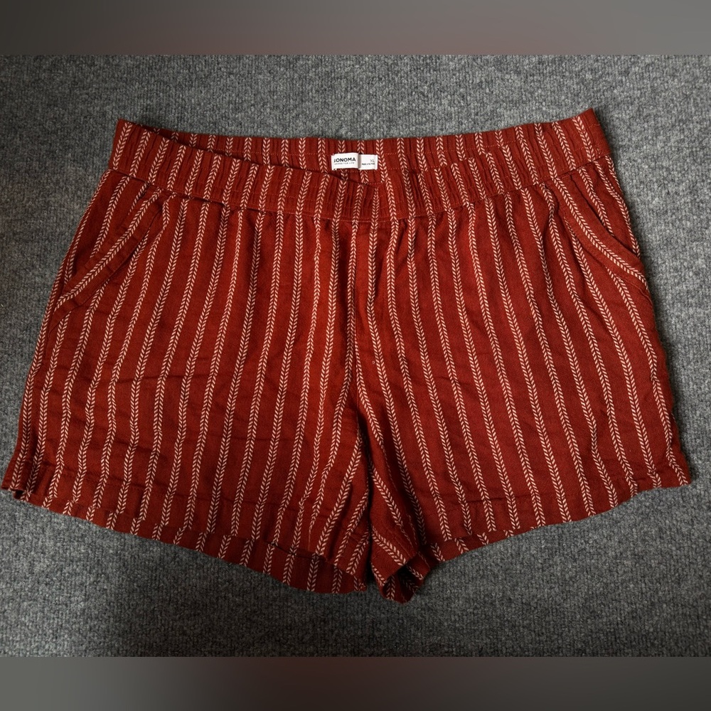 Women's Striped Burnt Orange Shorts